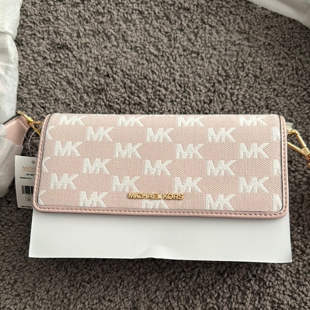 Michael Kors Pink Monogram Wallet